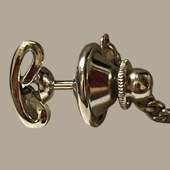 Vintage 10K White Gold Men’s Tie Tack Pin Symbol Bratzel Looks unsigned - Picture 4 of 10